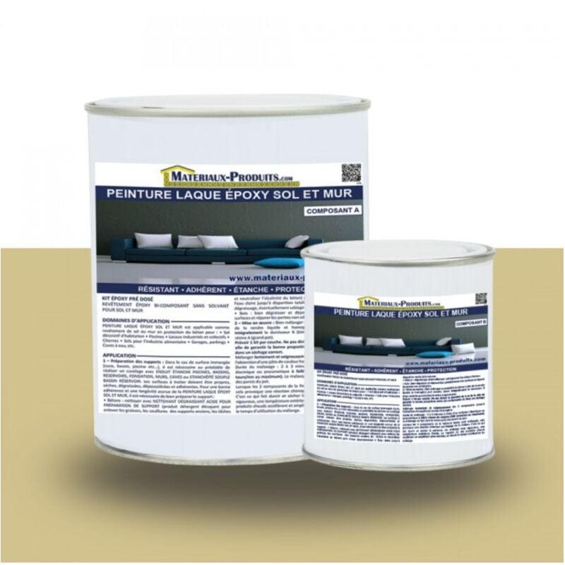 Matpro - Peinture laque Epoxy Sol et Mur - 1 Kg Jaune sable