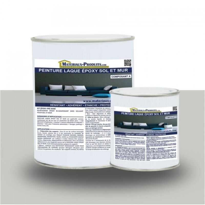 Matpro - Peinture laque Epoxy Sol et Mur - 1 Kg Gris clair