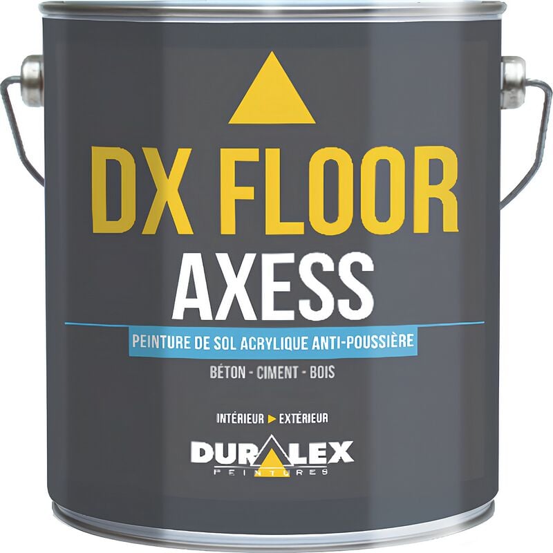 Peinture de sol pro Duralex dx floor axess adhérence extrême, anti-poussière, séchage rapide Nuancier sol: gris ciment - Conditionnement: 15 Litres