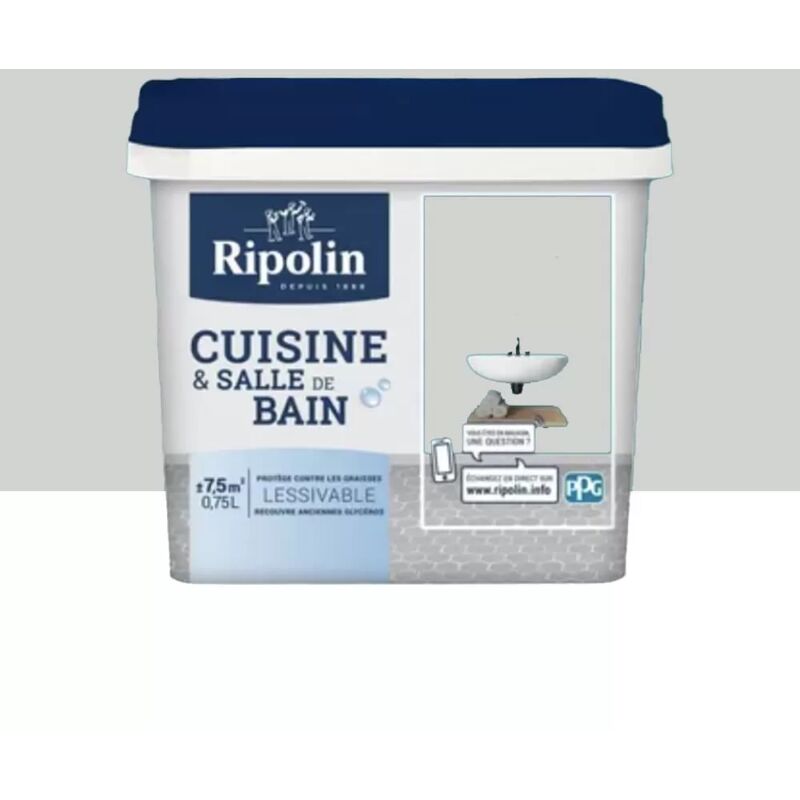 Peinture Cuisine & Salle de Bain Ripolin Gris lomé 0,75 l