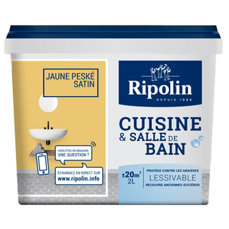 Peinture Cuisine & Salle de Bain Ripolin Jaune peske 2 l
