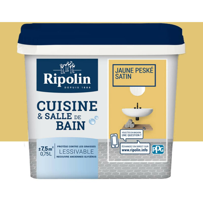 Peinture Cuisine & Salle de Bain Ripolin Jaune peske 0,75 l