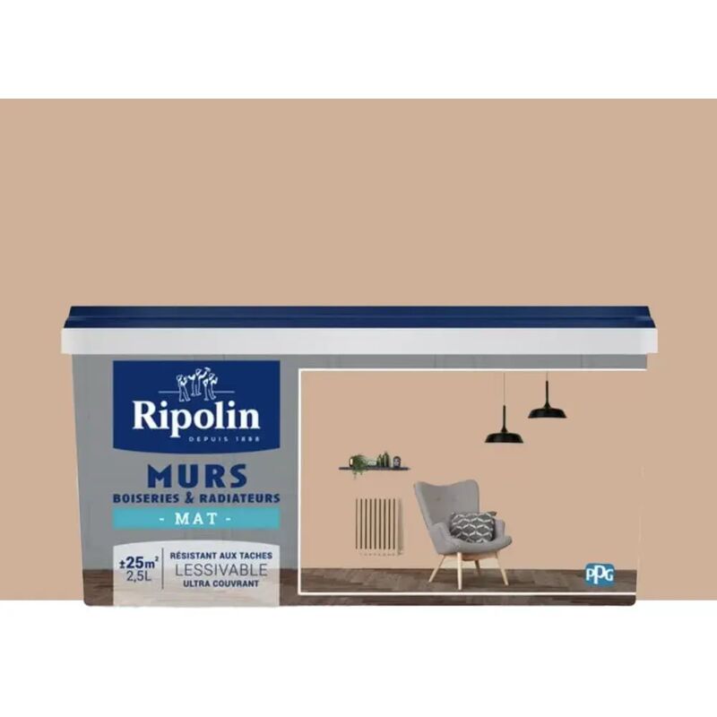 Peinture Murs, Boiseries, Radiateurs Ripolin Mat Gold Manosque 2,5 l