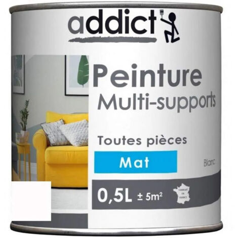 Peinture Décoration Murs Et Boiseries Mat 0.5l - 180694 - Blanc - Addict