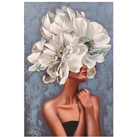 Peinture décorative de fleur de femme pour mur