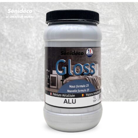 Peinture décorative effet soie - GLOSS 1L pour 10 m²coloris Alu
