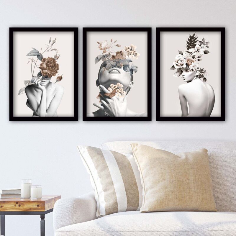 Peinture decorative encadree 3 pieces 3sc06 88647826 88647826 88647826 88647826