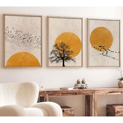 Peinture decorative encadree en mdf 3 pieces huhu147 - 50 x 70 88650676 88650676 88650676 88650676