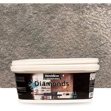 Peinture décorative sablée métallisée - DIAMONDS 2,5L pour 20m² coloris Brume