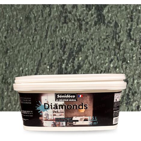 Peinture décorative sablée métallisée - DIAMONDS 2,5L pour 20m² coloris Emeraude