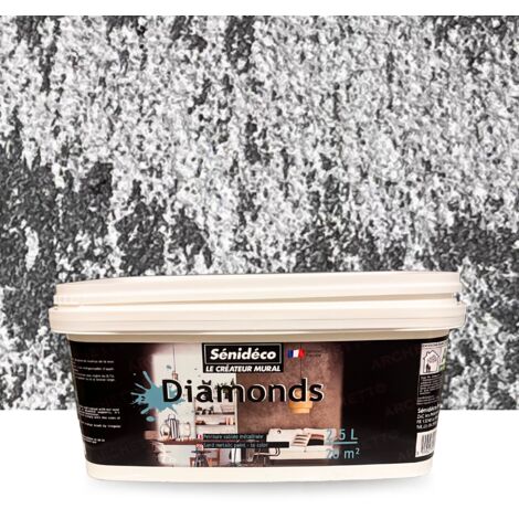 Peinture décorative sablée métallisée - DIAMONDS 2,5L pour 20m² coloris Smoke