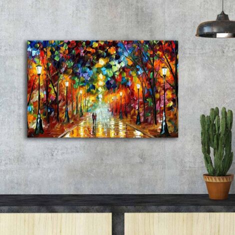 Peinture décorative sur toile 45 x 70 cm – 100 % toile de daim – Cadre en bois 3 cm – Artiste Leonid Afremov