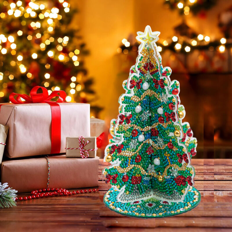 Peinture diamant 5D sapin de Noël double face artisanat décoration de Noël, cadeau de Noël