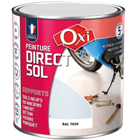 Peinture direct sol satin 500ml gris clair – Résistante au trafic intense – Pour béton, ciment, parquet – Séchage rapide 2h – Durieu - SOL 500 ML