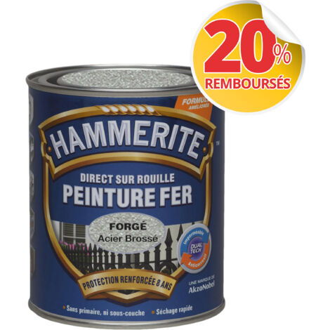 Peinture Direct Sur Rouille Forgée Acier Brossé 0,75 L - Hammerite