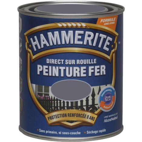 Peinture Direct Sur Rouille Laqué Gris Anthracite 0,75 L - Hammerite