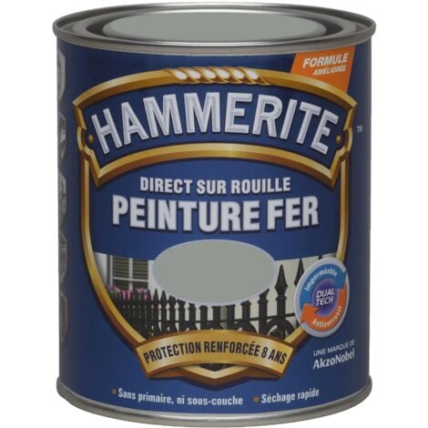 Peinture Direct Sur Rouille Laqué Gris Nuage 0,75 L - Hammerite
