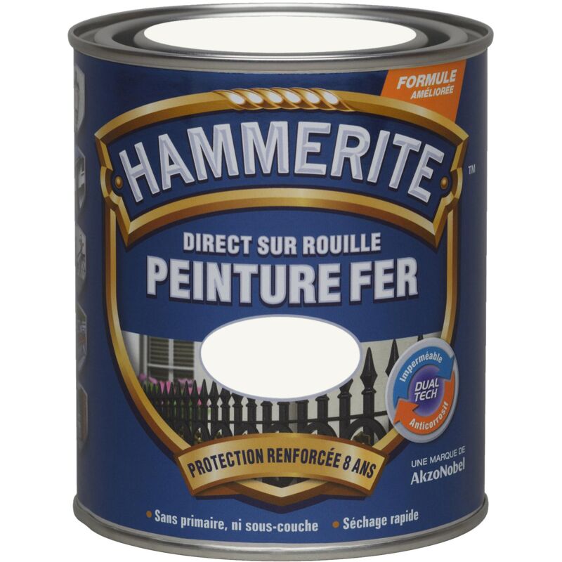 Peinture Direct Sur Rouille Laqué Blanc 0,75 l Hammerite