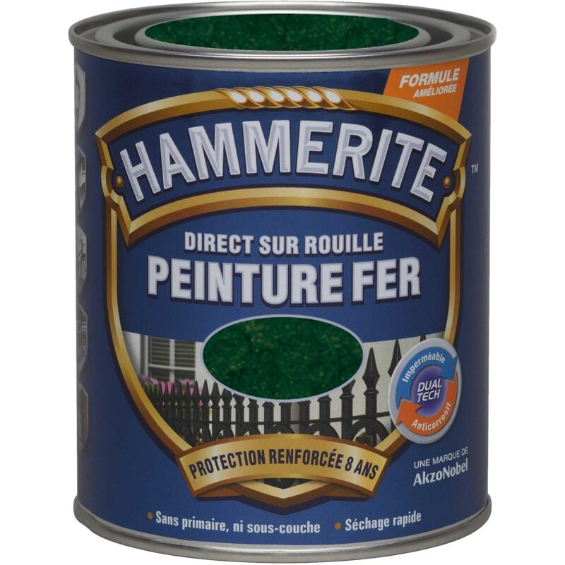 Julien - Peinture Direct Sur Rouille Martelée Vert Epicéa 0,75 l - Hammerite