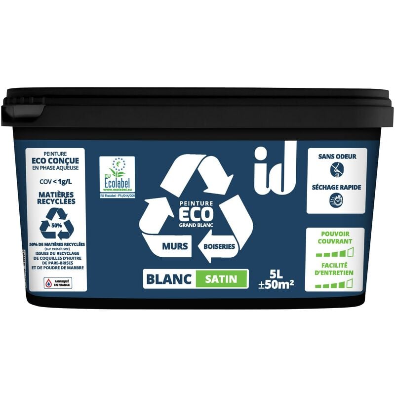 Peinture eco grand blanc 5L satin Id Paris