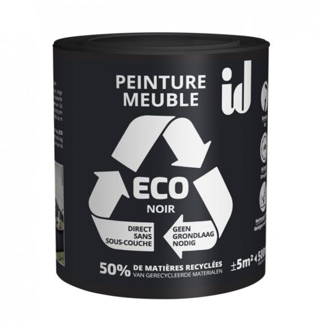 Peinture ECO  pour boiseries et meubles - noir 500ml - ID PARIS