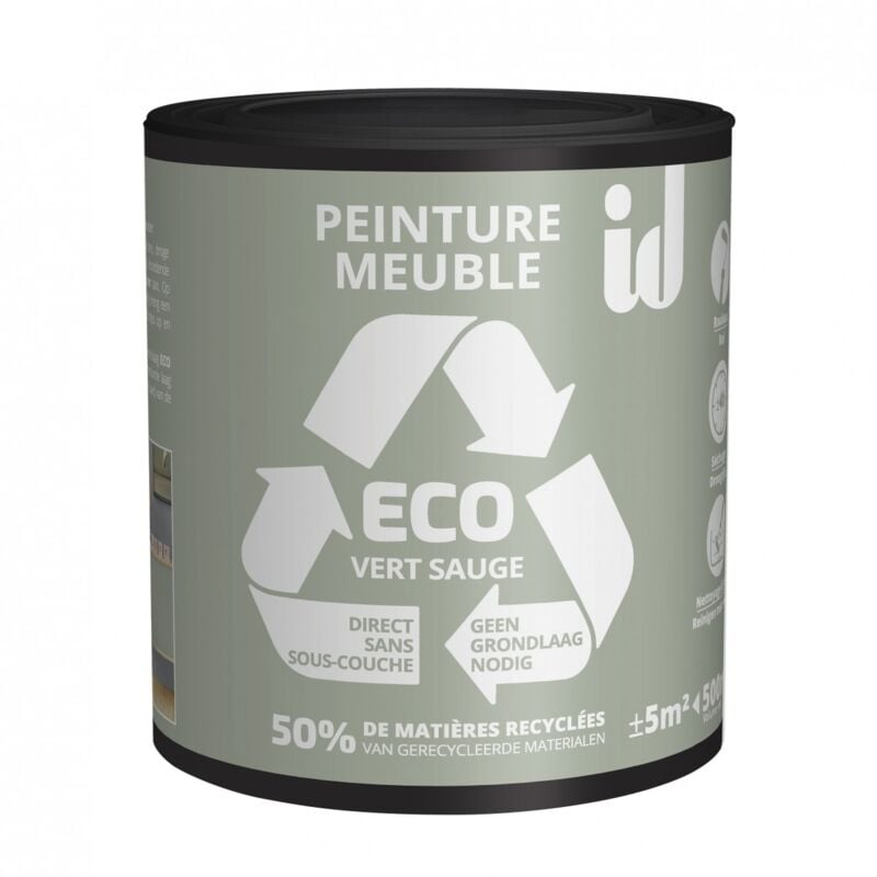 Id Paris - Peinture eco pour boiseries et meubles - vert sauge 500ml