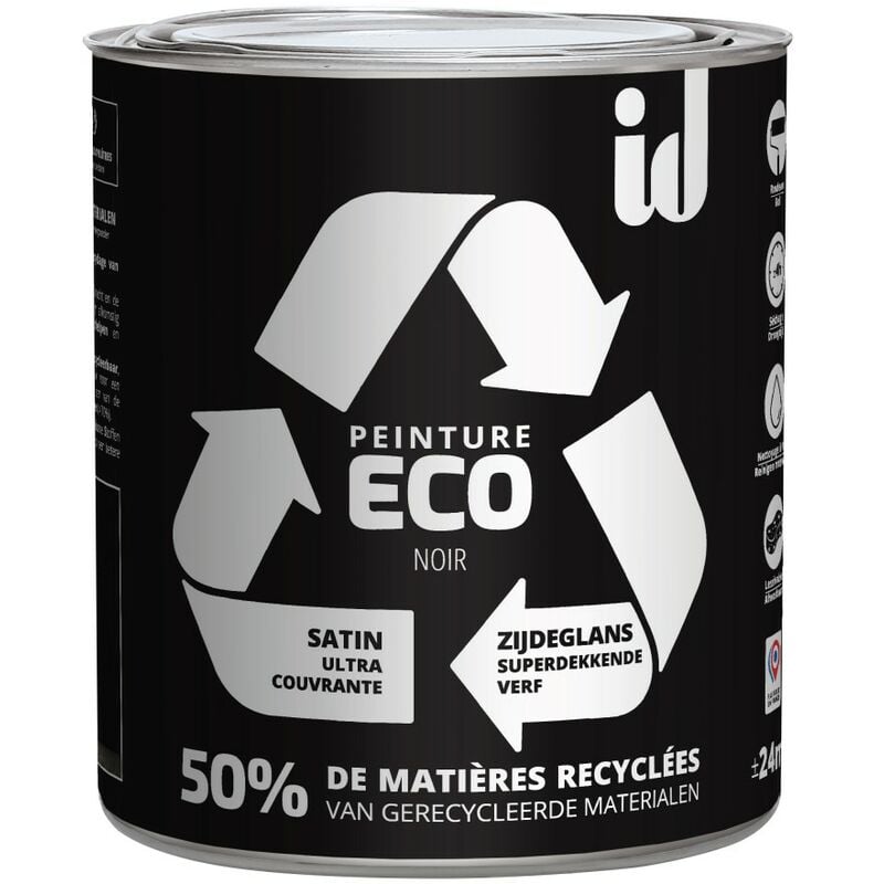 Peinture eco respectueuse satin noir 2L Id Paris