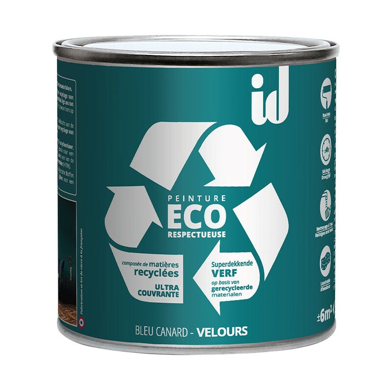 Peinture eco respectueuse velours bleu canard 500ML Id Paris