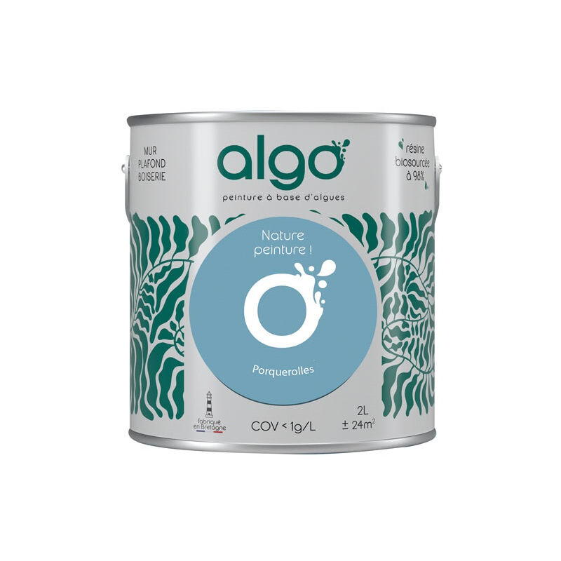 peinture écologique 2 l bleu porquerolles - algo