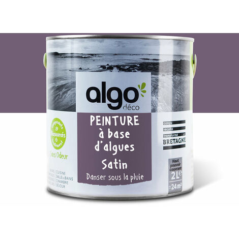 Peinture écologique Algo - Satin - Violet Danser sous la pluie - 2L