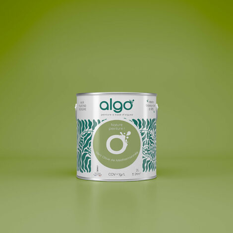 Peinture écologique Algo - Vert olive de Méditerrannée - 2L / Mat