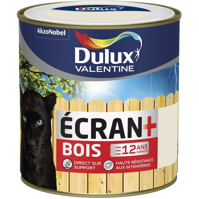 Peinture Ecran+ Bois Satin Blanc Crème (ral 9001) 0,5 l Dulux Valentine