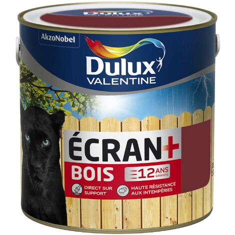Peinture Ecran+ Bois Satin Rouge Basque (RAL 3004) 2 L - Dulux Valentine