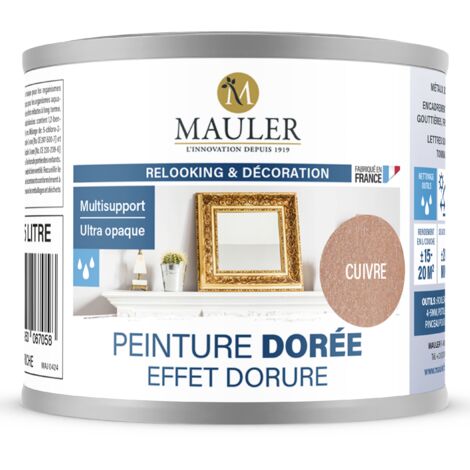 Peinture effet dorure multisupport - 0,125L Cuivre - Qualité air A+ - Peinture dorée Mauler