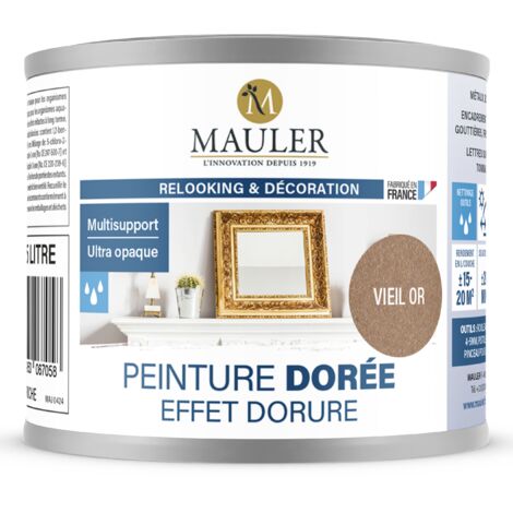 Peinture effet dorure multisupport - 0,5L Vieil Or - Qualité air A+ - Peinture dorée Mauler