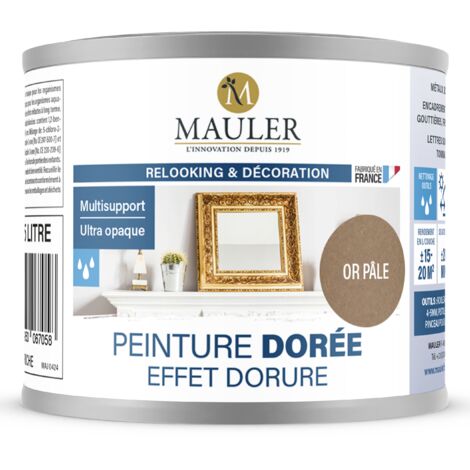 Peinture effet dorure multisupport - 5L Or Pâle - Qualité air A+ - Peinture dorée Mauler