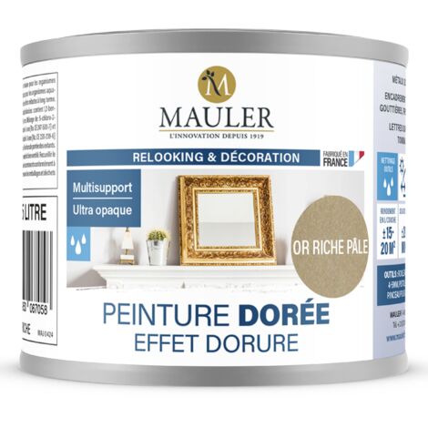 Peinture effet dorure multisupport - 5L Or Riche Pâle - Qualité air A+ - Peinture dorée Mauler