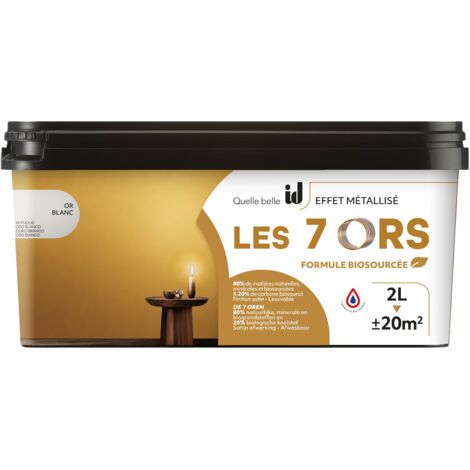 PEINTURE EFFET MÉTALLISÉ 7 ORS OR BLANC 2L - ID PARIS
