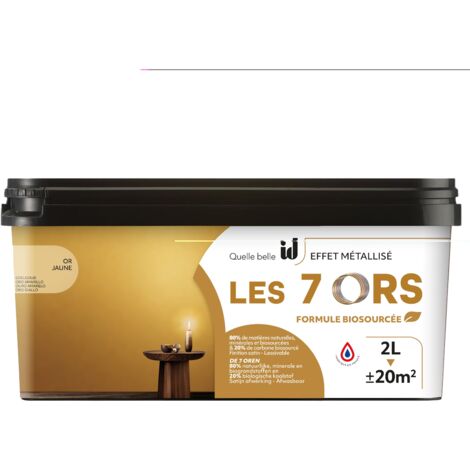 PEINTURE EFFET MÉTALLISÉ 7 ORS OR JAUNE 2L - ID PARIS