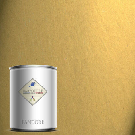 Peinture effet métallisé or jaune 1L – Nacrée et moirée – Pour murs et boiseries – Résistante et lessivable – Application spatule incluse – Barbouille
