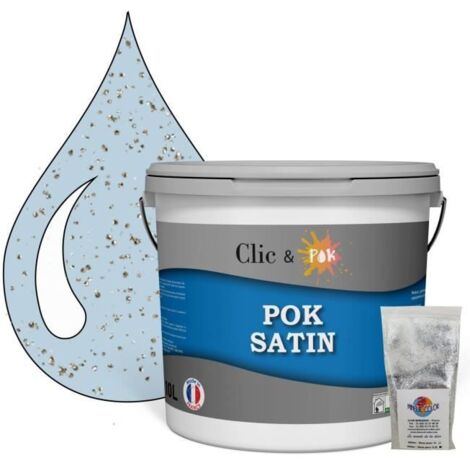 Peinture Effet Pailleté pour Murs & Plafonds - POK PAILLETTE - 10L - Bleu Polaire