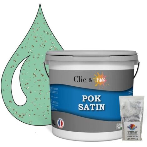 Peinture Effet Pailleté pour Murs & Plafonds - POK PAILLETTE - 10L - Menthe Verte