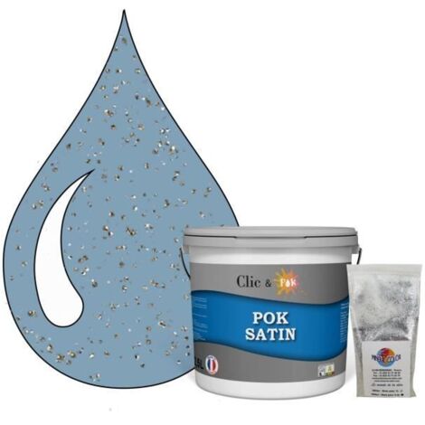 Peinture Effet Pailleté pour Murs & Plafonds - POK PAILLETTE - 2,5L - Bleu d'Horizon