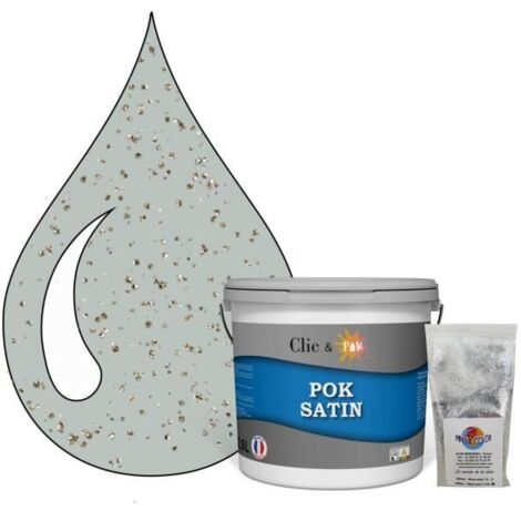 Peinture Effet Pailleté pour Murs & Plafonds - POK PAILLETTE - 2,5L - Gris Chic