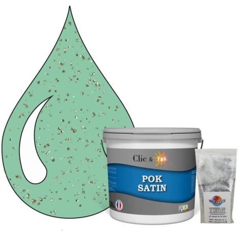 Peinture Effet Pailleté pour Murs & Plafonds - POK PAILLETTE - 2,5L - Menthe Verte