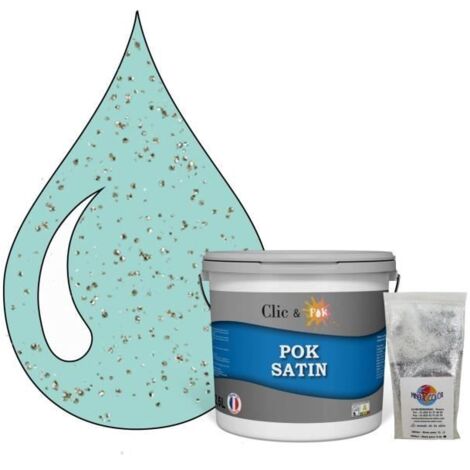 Peinture Effet Pailleté pour Murs & Plafonds - POK PAILLETTE - 2,5L - Mojito Turquoise
