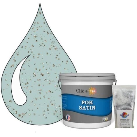 Peinture Effet Pailleté pour Murs & Plafonds - POK PAILLETTE - 2,5L - Vert Bleuté