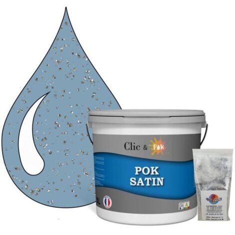 Peinture Effet Pailleté pour Murs & Plafonds - POK PAILLETTE - 5L - Bleu d'Horizon