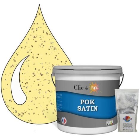 Peinture Effet Pailleté pour Murs & Plafonds - POK PAILLETTE - 5L - Jaune Pop-corn