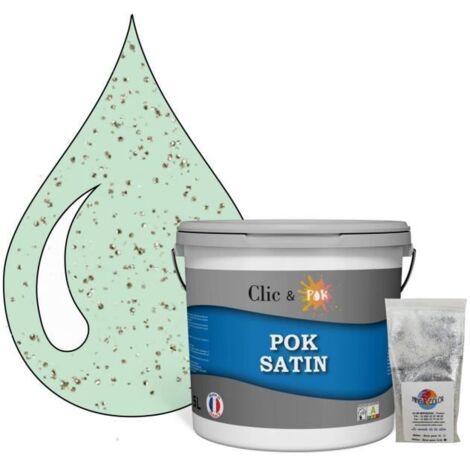 Peinture Effet Pailleté pour Murs & Plafonds - POK PAILLETTE - 5L - Menthe Fraiche